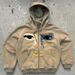Men's Clothing Character Patchwork Loose Punk Style Street Cardigan Zipper Hooded Sweatshirt_viptrois.com