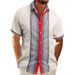 Men's New Summer Shirt Waffle Casual Lapel 3D Printed Button Short Sleeve Shirt_viptrois.com