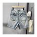 Men's Retro Distressed Straight Leg Denim Shorts Casual Loose Fitting Wide Leg Mid Length Pants Trendy Versatile Summer Wear_viptrois.com