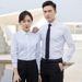White Unisex Professional Suit Business Formal Wear Hotel Teacher Long Sleeve Spring Autumn Shirt_viptrois.com