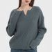 "Women's Oversized Knit Sweater | Trendy Streetwear Pullover | Casual Loose Fit Jumper Solid Color Embroidered Designs Cozy Acrylic Yarn | XS-XL"_viptrois.com