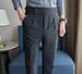 Men's Clothing Naples High Waist Trousers Men's Drape Slim Fit Business Trend Straight Casual Trousers Black Suit Trousers_viptrois.com