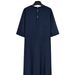 Men's Clothing New Men's Robe Arab Robe Long Gown Men's Long Gown Stand Collar Cotton And Linen Qatar_viptrois.com