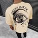 Artistic Abstract Earth Eye 3D Printed Men's Summer High Street Fashion Loose Mesh Breathable Short Sleeve Round Neck_viptrois.com