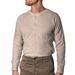 Men's Vintage Henley Shirt – Long Sleeve Knit Pullover With Stretch (Breathable Cotton Blend, Relaxed Fit, Crew Neck, S-XXXL, Beige)_viptrois.com