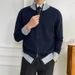 Autumn And Winter New Cardigan Sweater Men's Coat Jacket Contrast Color Stand Collar Business Warm Foreign Trade Cross Border Wholesale_viptrois.com