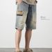 Cowboy Shorts Men's American Workwear Casual Five Pot Mid Length Pants Trendy Brand Loose Straight Tube 2024 Summer_viptrois.com