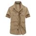 Men's Clothing Youth Loose Short Sleeved Shirts Section Solid Color Casual Shirts_viptrois.com