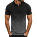2023 Men's Fashion Casual Sports T-Shirt European And American Summer Turn-down Collar 3D Gradient Short Sleeve_viptrois.com