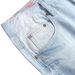 Men's Summer Light Blue Denim Shorts Mid-Thigh Length Distressed Casual Relaxed Fit Five-Pocket Design_viptrois.com