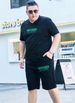 Men's Clothing plus size short-sleeved thin casual suit extra large sports shirt running T-shirt two-piece set_viptrois.com