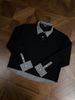 Old Money Wind Fake Two-piece Splicing Plaid Lapel Long Sleeve Shirt Sweater Men's Anti-Wrinkle High Intelligence Heavy Shoulder T-Shirt_viptrois.com