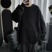 Hong Kong Style Sweater Men's Long-sleeved Youth New Trend Loose Bottoming Shirt Round Neck Pullover Harajuku Solid Color Knitted Sweater_viptrois.com
