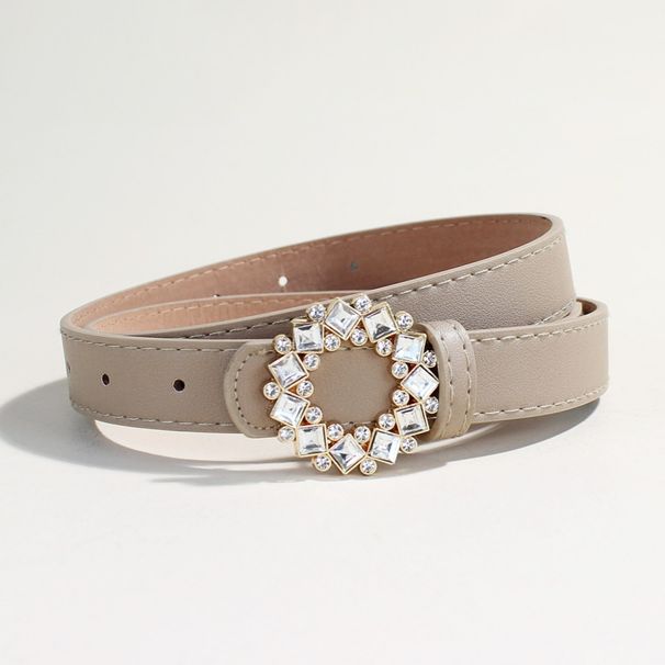 Rhinestone-Studded PU Leather Belt For Women - Fashion Decorative Waist Belt, Adjustable Strap For Jeans & Dresses (Ready To Ship)_viptrois.com