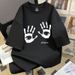 Men's Loose Fit Heavyweight Short Sleeve T-Shirt Summer Casual Trendy Versatile Letter Print Top For American Style_viptrois.com