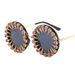European And American Retro Round Frame Rhinestone Glasses For Men Metal Rivets Exaggerated Personality Prince Mirror Trendy Flat Mirror For Women_viptrois.com