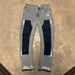 Men's Clothing Men's Denim Cargo Pants, European And American Fashion, Popular On Instagram Style, Stretch Patch Denim Layered Flared Pants 010_viptrois.com