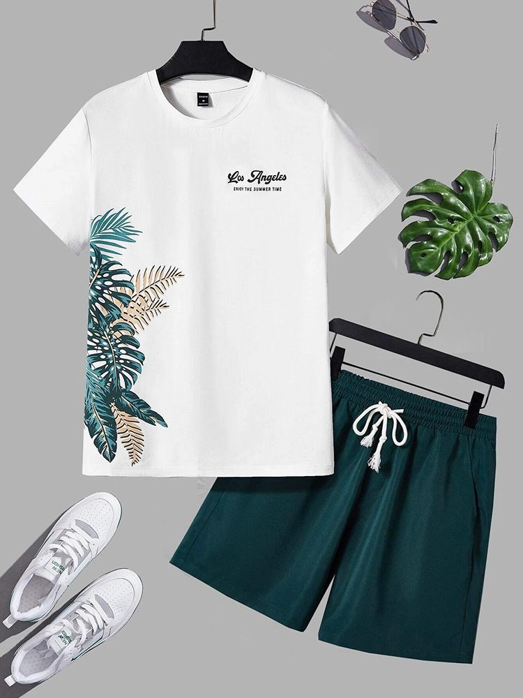 Men's Clothing Summer New Men's T Shirt Set 3D Printing Casual Sports Shorts Set Men_viptrois.com