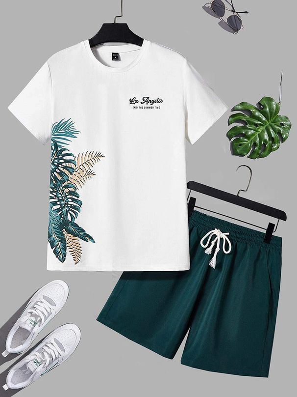 Men's Clothing Summer New Men's T Shirt Set 3D Printing Casual Sports Shorts Set Men_viptrois.com