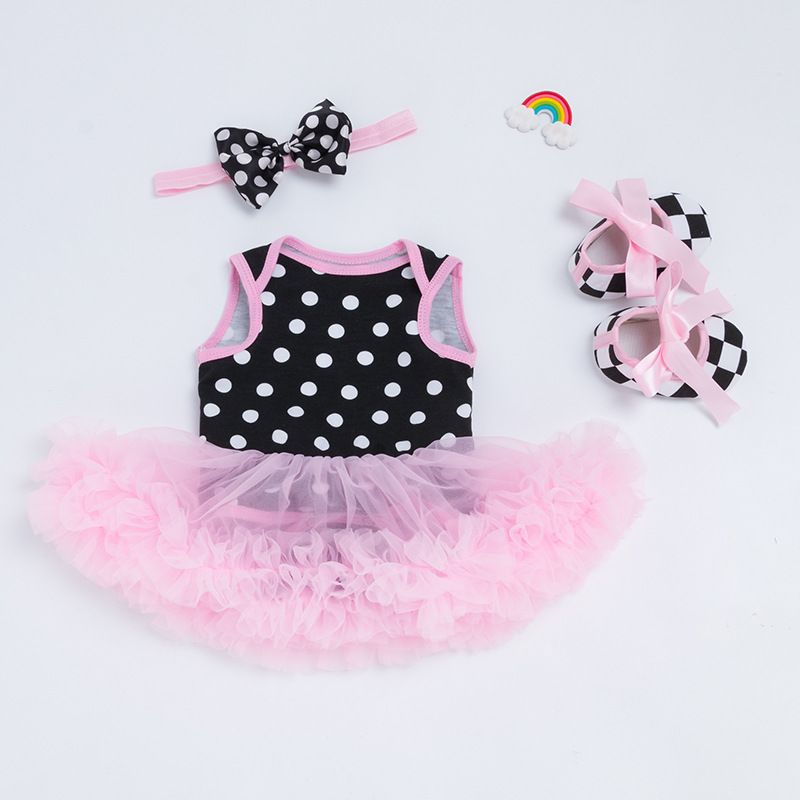 Baby clothes reborn baby clothes 55cm simulation doll clothes sleeveless pajamas dress shoes headdress set_viptrois.com