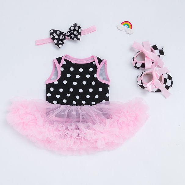 Baby clothes reborn baby clothes 55cm simulation doll clothes sleeveless pajamas dress shoes headdress set_viptrois.com