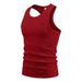 Men's Clothing High Elastic Ribbed Vest Slim Fit Sleeveless Base Layer Gym Top American_viptrois.com