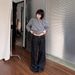 Men’s Clothing Large Size High Street Vibe Straight Jeans For Women Autumn New Design Loose Slim High Waist Mopping Pants_viptrois.com