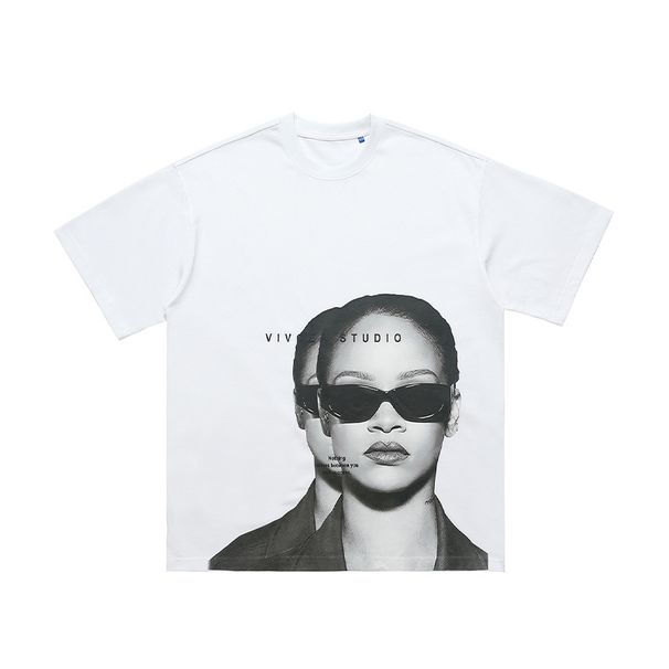 American Street Style 315G Pure Cotton Loose Short Sleeve T-Shirt Unisex Trendy Brand Autumn Winter Base Shirt_viptrois.com