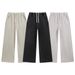 Vintage Washed Wide-Leg Cargo Pants – Streetwear Distressed Cotton Blend (Unisex, Oversized Fit, Snowflake Bleach Effect, S-XXL, High-Waisted)_viptrois.com