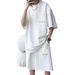 Men's Summer Sports Casual Set - Breathable Short Sleeve T-Shirt & Comfortable Printed Shorts Outfit (M-5XL, Black/White/Light Grey)_viptrois.com
