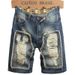 Men’s Vintage Washed Cargo Shorts – Distressed Patchwork & Relaxed Fit (Sizes 28-38)_viptrois.com