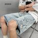 Men's Clothing Washed Distressed Denim Shorts Loose Large Size High Street Pants Trendy Shorts_viptrois.com
