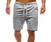 Men's 5 Point Pants Solid Color Casual Sports Shorts Loose Drawstring Beach Pants Large Size Pants Wholesale_viptrois.com