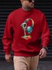 Men's Loose Casual Fashionable Color Headphone Pattern Printed Round Neck Long Sleeved Sweatshirt For Autumn And Winter_viptrois.com