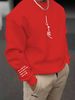 Men's Loose Casual Fashionable Letter Print Round Neck Long Sleeved Sweatshirt Suitable For Autumn And Winter Wear_viptrois.com