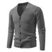 Men’s Oversized V-Neck Knit Cardigan | Chunky Chenille Sweater (M-5XL, 8 Colors)_viptrois.com
