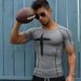 Men's Clothing Clothes Men's Tights Short Sleeved T Shirts Slim Basketball Running Sports Training Elastic Breathable Quick Drying Clothes Thin_viptrois.com