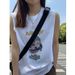 Pure Cotton Outerwear Sports Sweet Cool Summer Loose American Style Tank Top Vest Sleeveless Base Layer Mid-Length_viptrois.com