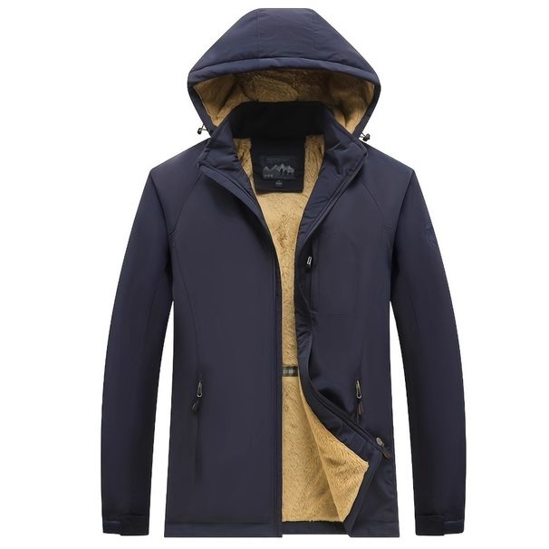 Men's Waterproof Windproof Hooded Jacket – Winter Outdoor Sports Coat With Zip Pockets (EU S-XXXL, Black/Blue/Khaki/Army Green)_viptrois.com