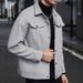 Men's Wool-Blend Peacoat With Utility Pockets – Military-Inspired Workwear Jacket For Urban Exploration (Adjustable Storm Cuffs & Hidden Hood)_viptrois.com