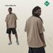 Men's Clothing 275g Earth Tone Loose Short Sleeved Solid Color T Shirt Fog Pure Cotton Men's Trendy T Shirt_viptrois.com