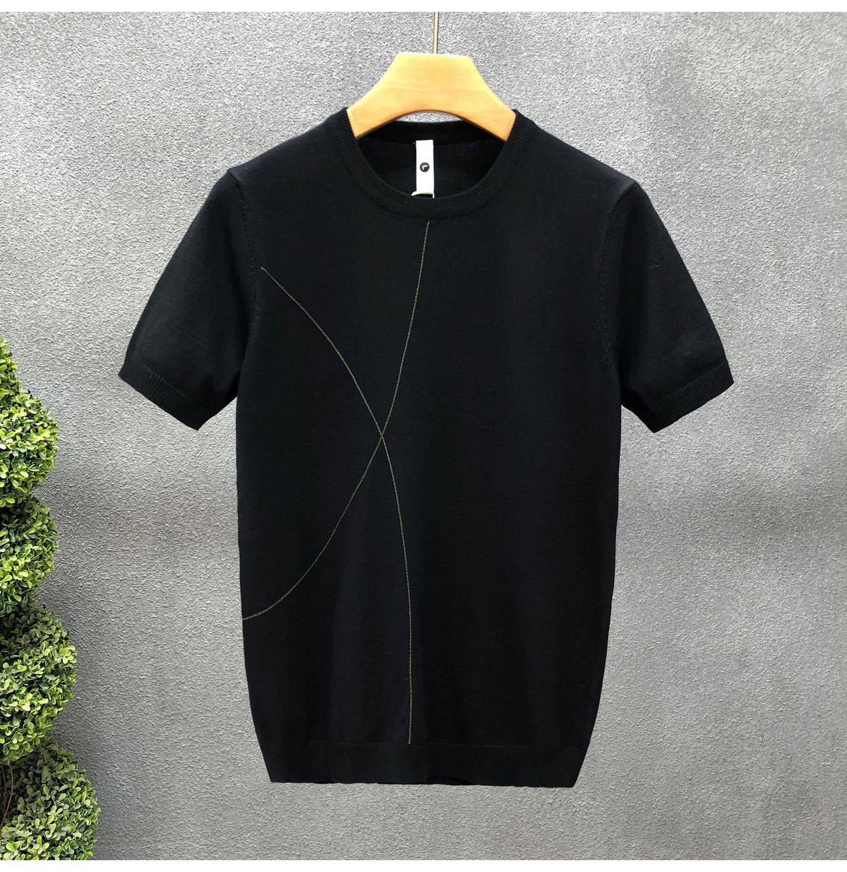 Men's Clothing Simple Short Sleeved T Shirt For Men, Slim Fit, Ice Silk Knitwear, Stylish And Sophisticated Men's Top, Henry Shirt_viptrois.com