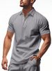 K Men's New Solid Color Loose And Simple Lapel Outdoor Casual Polo Shirt_viptrois.com