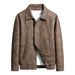 Men's Clothing Autumn New Suede Jacket Men's Autumn American Retro Shirt Coat Trendy Lapel Men's Leather Jacket_viptrois.com