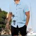 Men's Casual Fashion 3D Digital Printing Shirt Short Sleeve Shorts Suit_viptrois.com