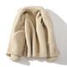 Men's Clothing men's loose large size fur and velvet thick warm lapel casual jacket _viptrois.com