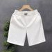 White Shorts For Men To Wear Outside In Summer, Capri Pants For Men, Casual Sports Mid-length Pants_viptrois.com