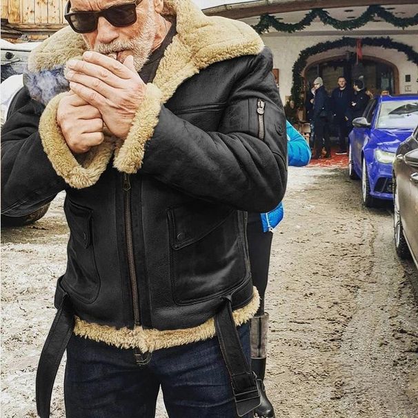 Men's Clothing Men's Suede Leather Shearling Coat – Thickened Winter Jacket With Warm Fleece Lining, Windproof & Stylish (Black, Khaki, Red, Blue)_viptrois.com