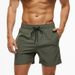 New Men's Solid Color Four-Piece Casual Shorts With Zippered Pockets, Beach Pants With Four-Sided Elasticity, Sports Shorts_viptrois.com