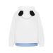 College Style Two-Piece Hooded Sweatshirt For Men Irregular Color Block Plaid Cartoon Dog Ear Hat Trendy Brand_viptrois.com